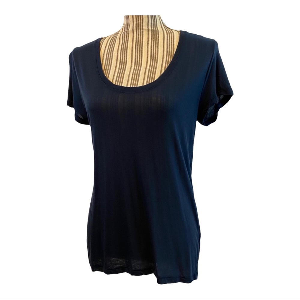 JCrew navy blue scoop blouse top T-shirt